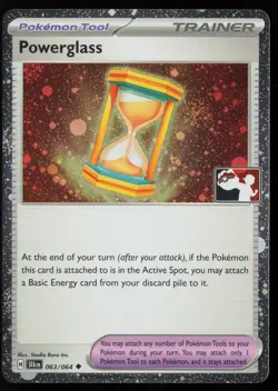 Pokemon Powerglass - 063/064 Prize Pack Series Cards Cosmo Holo Pack Fresh - NM - Image 1