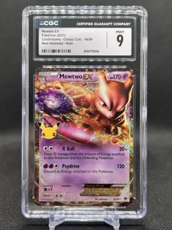 ✨CGC MINT 9✨MEWTWO EX POKEMON CELEBRATIONS 54/99 NEXT DESTINIES HOLO - Image 1