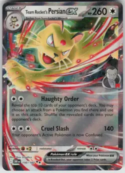Pokemon Team Rocket's Persian ex Double Rare SV10: Destined Rivals 150/182 NM - Image 1