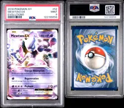 2016 POKEMON XY EVOLUTIONS #52 MEWTWO EX PSA 9 - Image 3