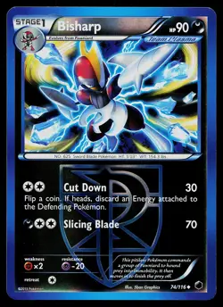 Pokemon Card - Bisharp Plasma Freeze 74/116 Uncommon Reverse Holo - Image 1