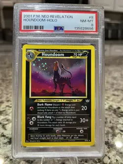 2001 POKEMON NEO REVELATION #8 HOUNDOOM-HOLO PSA 8 SWIRL - Image 2