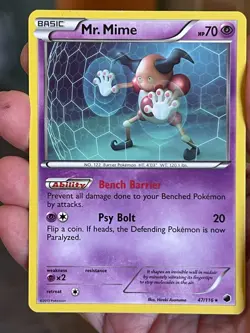 POKEMON MR. MIME 47/116 RARE PLASMA FREEZE NM CARD - Image 1
