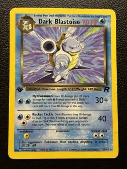 Pokemon TCG Dark Blastoise 20/82 Rare Non-Holo Card 1st Edition HP - Image 1