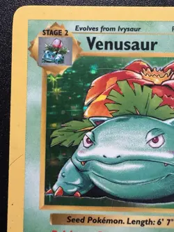 Shadowless Venusaur 15/102 Base Set WoTC Pokemon Card Holo Foil Rare HP - Image 3