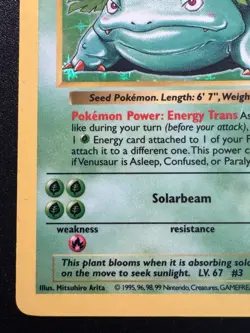 Shadowless Venusaur 15/102 Base Set WoTC Pokemon Card Holo Foil Rare HP - Image 5
