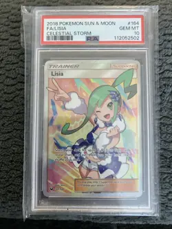 2018 POKEMON SUN & MOON CELESTIAL STORM #164 FULL ART/LISIA PSA 10 - Image 1