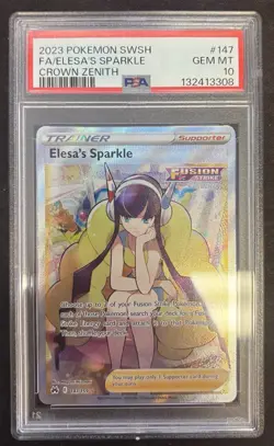 PSA 10 Elesa’s Sparkle 147/159 Crown Zenith Full Art GEM MINT Pokemon TCG - Image 1