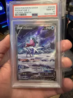 Pokemon TCG Suicune V GG38/GG70 Alternative Art Crown Zenith PSA 10 Gem Mint - Image 1