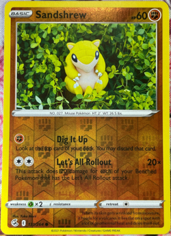 Sandshrew Reverse Holo - 131/264 - Fusion Strike Pokemon 2021 - Image 1