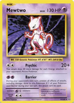POKEMON Mewtwo #51/108 Normal XY - Evolutions NM - Image 1