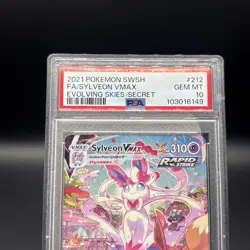 Pokemon TCG Sylveon Vmax SWSH07: Evolving Skies 212/203 Secret Rare PSA 10 - Image 2