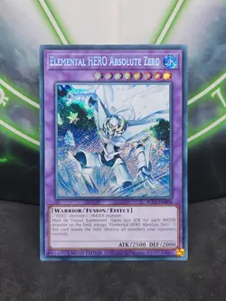 Yugioh Elemental HERO Absolute Zero BLC1-EN004 Secret Rare Limited Edition NM - Image 1