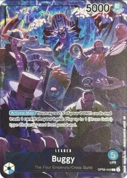 One Piece CCG TCG Buggy Leader (OP09-042) 2nd Anniversary Alternative Art - Image 1