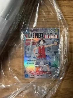 One Piece Monkey D. Luffy US Voyage College Basketball Card Rutgers w/ Poster - Image 4