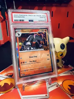 Pokemon TCG Houndoom 🎃 Stamped Holo Card 034/198 Trick or Trade 2023 PSA 10 - Image 1