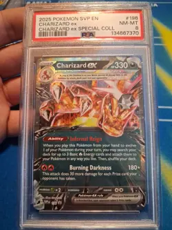 Pokemon Charizard EX 2025 Special Collection Promo #196 PSA 8 - Image 1