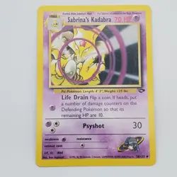 Sabrina's Kadabra 58/132 LP Unlimited Gym Challenge 2000 Pokemon TCG - Image 1