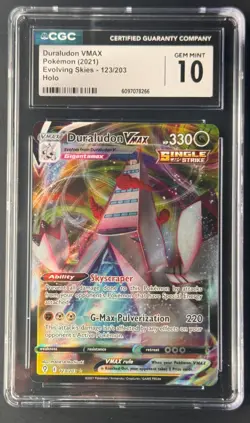 Duraludon VMAX Full Art 123/203 CGC 10 GEM MINT - Evolving Skies Pokemon - Image 1