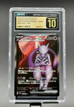 CGC 10 Pristine Mewtwo EX Japanese 114/098 Super Rare Holo Pokemon Team Rocket's - Image 1