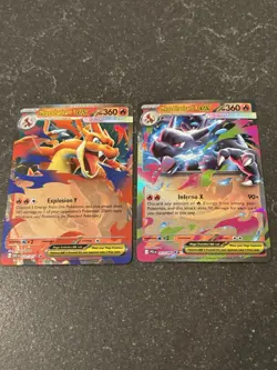 Pokemon Mega Charizard X & Y EX Mega Evolutions Ascended Heros Double Rare Lot - Image 1