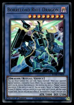 BORRELOAD RIOT DRAGON BODE-EN036 ULTRA RARE BURST OF DESTINY YU-GI-OH - Image 1