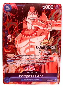 One Piece Card Game Portgas D Ace CS 2025-2026 Championship Tournament Promo DHL - Image 1