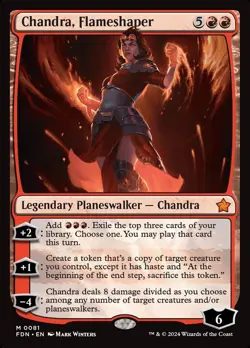 Chandra, Flameshaper NM MYTHIC MTG [FDN] Foundations #81 (NM): Near Mint Regular - Image 1