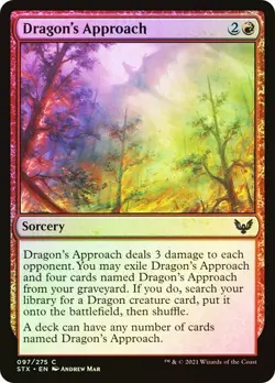 Dragon's Approach NM Foil MTG Strixhaven: School of Mages STX #97 Red Near Mint - Image 1