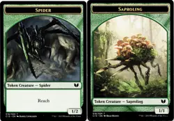 Saproling / Spider Token [Commander 2015] Moderate Play MTG - Double Sided 🌳 - Image 3