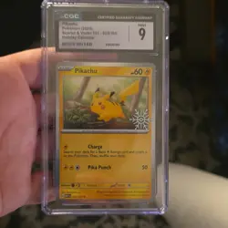 Pokemon Pikachu 025/165 Scarlet & Violet 151 Holiday Calendar Holo CGC Mint 9 - Image 1