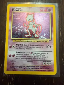 Mewtwo 10/102 Pokemon TCG 1999 Base Set Holo Unlimited Rare Lp Bill - Image 1