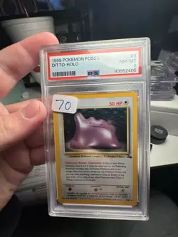1999 Pokemon Fossil Ditto Holo #3 NM-MT PSA 8 - Image 1