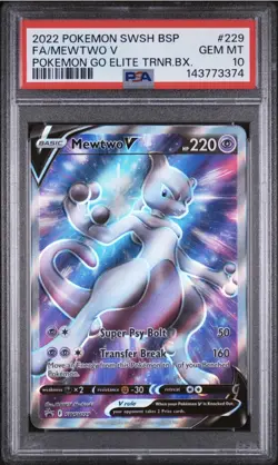 Mewtwo V - SWSH229 PSA 10 Black Star Promo Full Art Pokemon - GEM MT PSA 10 - Image 1