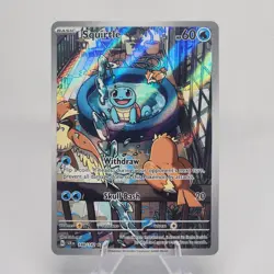 Pokemon Squirtle TCG Stellar Crown Illustration Rare Holo Card 148/142 Sv07 - Image 1