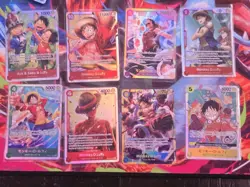One Piece CCG Monkey.D.Luffy Foil 8 Card Lot NM condition - Image 1
