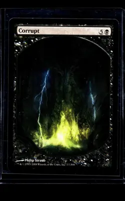2008 MTG Magic The Gathering Magic Player Rewards Full Art Promo #7 Corrupt LP - Image 1