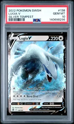 2022 POKEMON SWORD & SHIELD SILVER TEMPEST #138 LUGIA V PSA 10 - Image 1