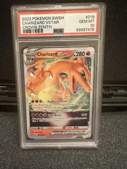 2023 Pokemon Crown Zenith Charizard VSTAR #019 Ultra Rare Holo PSA 10 - Image 1