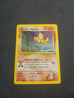 Pokemon Blaine's Moltres 1/132 Swirl Holo | Gym Heroes - Lightly Played - Image 1