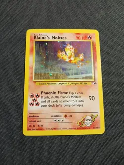 Pokemon Blaine's Moltres 1/132 Swirl Holo | Gym Heroes - Lightly Played - Image 2