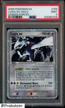 2005 Pokemon Ex Unseen Forces #105 Lugia Ex Holo PSA 9 MINT - Image 1