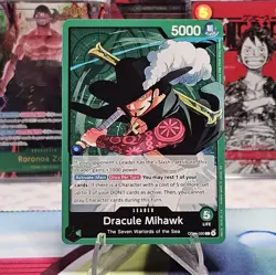 Dracule Mihawk OP14-020 L The Azure Sea's Seven English One Piece NM/M - Image 1