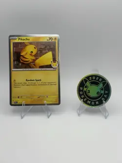 Pikachu (Pokemon Day 2026) 051/162 Pokemon TCG Card (Holo) NM + Promo Coin - Image 1