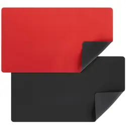 2 Pack Card Playmat for MTG, TCG, Board Games, Table Magic (Black/Red,24x14 in) - Image 1
