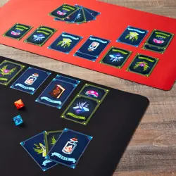 2 Pack Card Playmat for MTG, TCG, Board Games, Table Magic (Black/Red,24x14 in) - Image 2