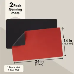 2 Pack Card Playmat for MTG, TCG, Board Games, Table Magic (Black/Red,24x14 in) - Image 4