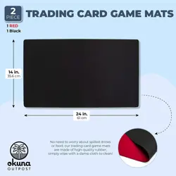 2 Pack Card Playmat for MTG, TCG, Board Games, Table Magic (Black/Red,24x14 in) - Image 5