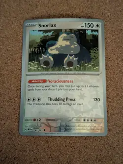 Snorlax Reverse Holo NM 143/165 Scarlet & Violet 151 Pokemon Card - Image 1