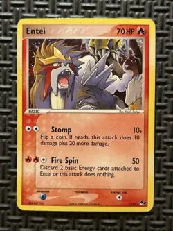 Pokemon TCG Entei 1/17 Pop Series 2 (MP) Holo Rare Card - Image 1
